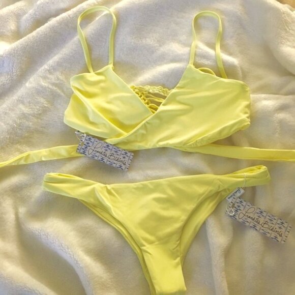 Frankie's Bikinis Malia Top Charlie Bottom Rare Pineapple Colour Like New Mint - Picture 3 of 9